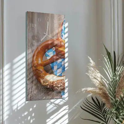Svislé skleněné hodiny na stěnu Preclík