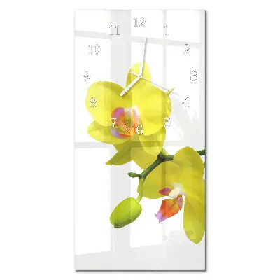 Hodiny s fotkou skleněné svislé Orchidej