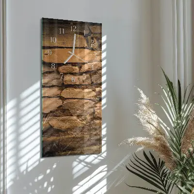 Svislé skleněné hodiny na stěnu Kameny