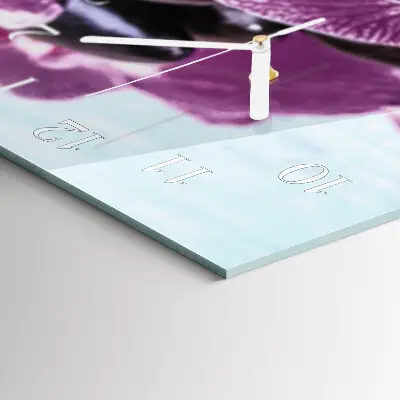 Svislé skleněné hodiny na stěnu Nápad na orchideje