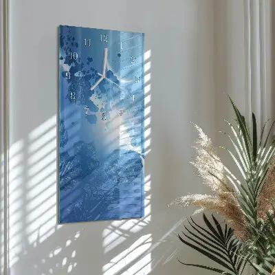 Svislé skleněné hodiny na stěnu Nebeské kameny
