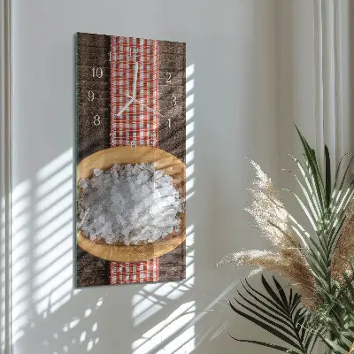 Hodiny s fotkou skleněné svislé Mořská sůl