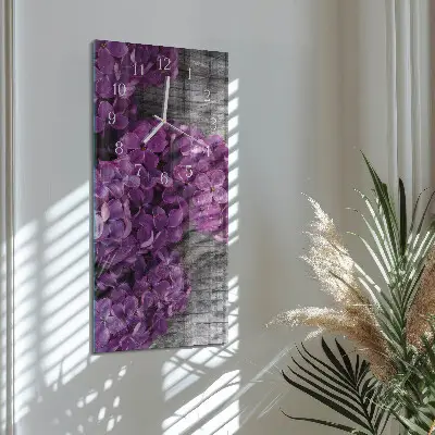 Svislé skleněné hodiny na zeď Květiny