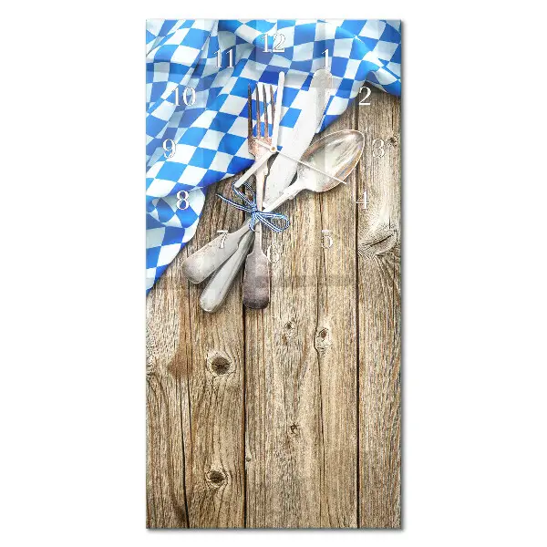 Nástěnné hodiny skleněné svislé Bavorská dřevěná plaketa