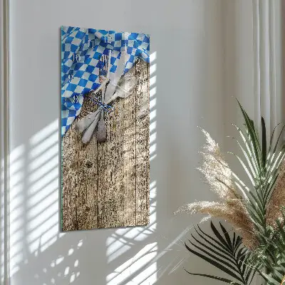 Nástěnné hodiny skleněné svislé Bavorská dřevěná plaketa