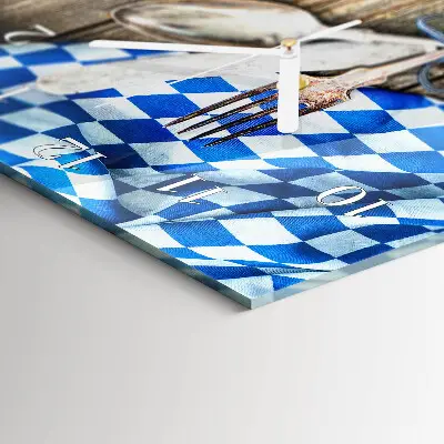 Nástěnné hodiny skleněné svislé Bavorská dřevěná plaketa