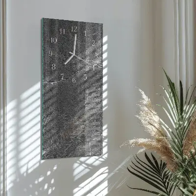 Svislé skleněné hodiny na stěnu Kamenná zeď