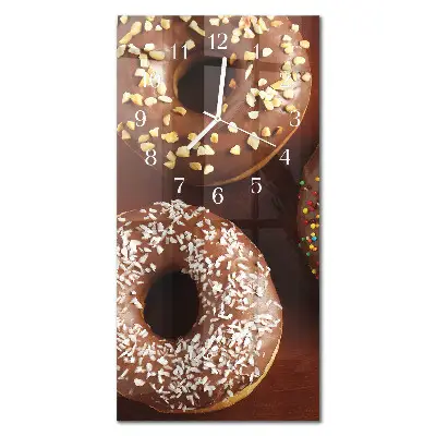 Svislé skleněné hodiny na zeď Koblihy