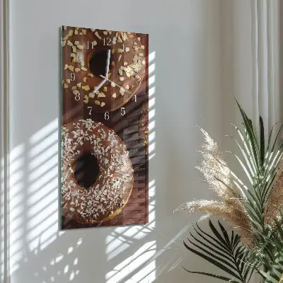 Svislé skleněné hodiny na zeď Koblihy