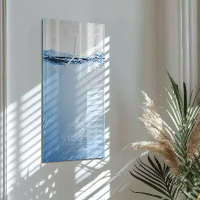 Nástěnné hodiny skleněné svislé Voda
