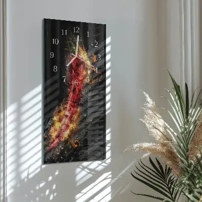Hodiny s fotkou skleněné svislé Pálivá paprika
