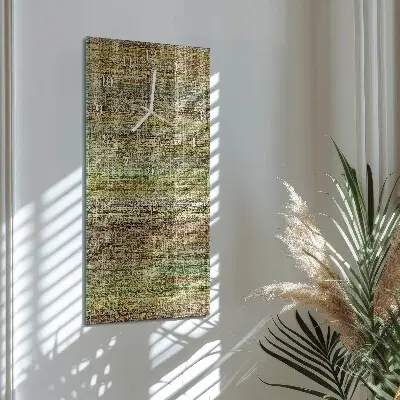 Svislé skleněné hodiny na zeď Tkanina