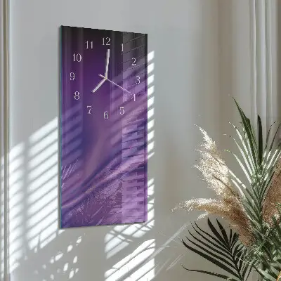 Hodiny na skle svislé Fialové vlny
