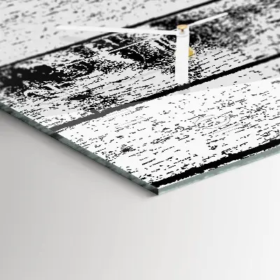 Hodiny s fotkou skleněné svislé Dřevo