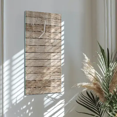 Svislé skleněné hodiny na zeď Dřevo