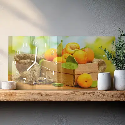 Hodiny s fotkou skleněné vodorovné Meruňky