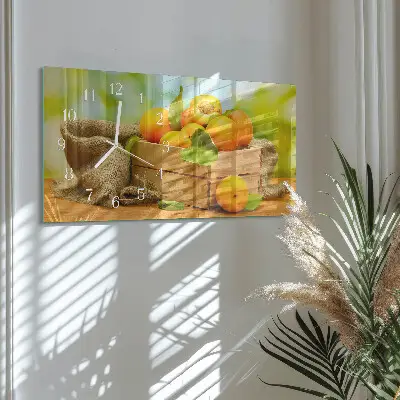 Hodiny s fotkou skleněné vodorovné Meruňky