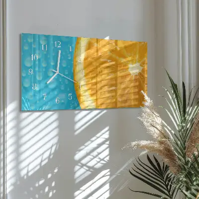 Hodiny na skle vodorovné Oranžový citrus
