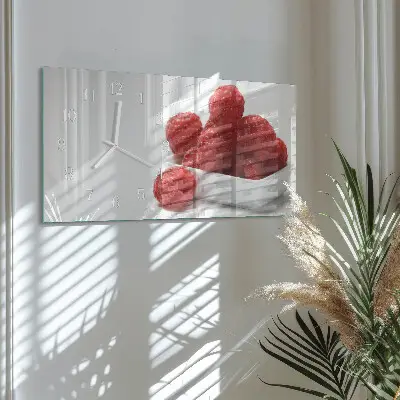 Nástěnné hodiny skleněné vodorovné Čerstvé maliny