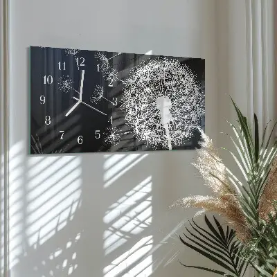 Hodiny s fotkou skleněné vodorovné Pampeliškový drak