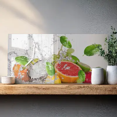 Hodiny na skle vodorovné Potopené ovoce