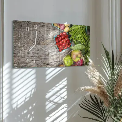 Hodiny s fotkou skleněné vodorovné Zelenina