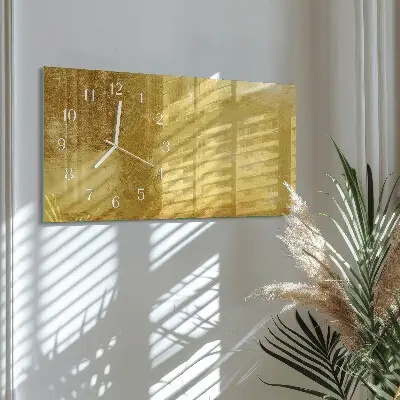 Vodorovné skleněné hodiny na zeď Kovový povrch