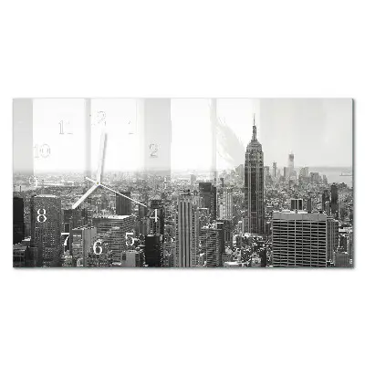 Vodorovné skleněné hodiny na zeď New York Manhattan