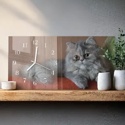Vodorovné skleněné hodiny na stěnu Peršan