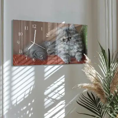 Vodorovné skleněné hodiny na stěnu Peršan