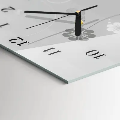 Hodiny s fotkou skleněné svislé Květiny