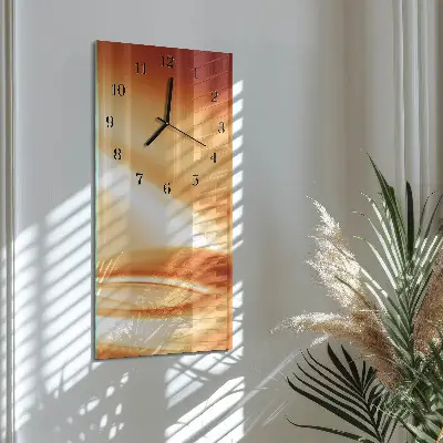 Svislé skleněné hodiny na stěnu Abstrakce
