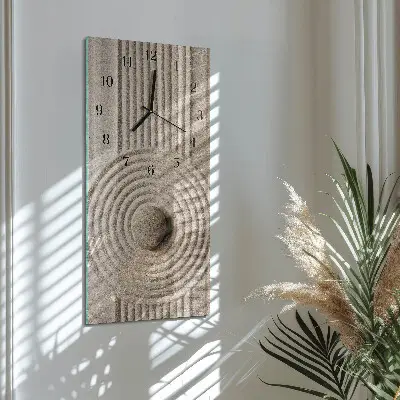 Svislé skleněné hodiny na zeď Kámen