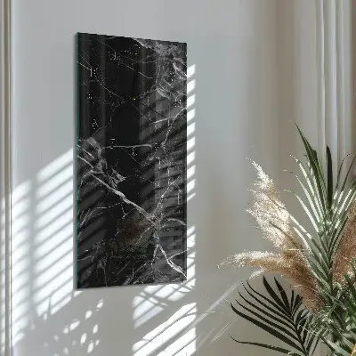 Svislé skleněné hodiny na stěnu Grafit