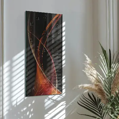 Hodiny s fotkou skleněné svislé Abstraktní linie