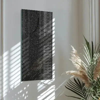 Svislé skleněné hodiny na zeď Mramor