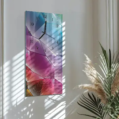 Nástěnné hodiny skleněné svislé 3D vzor