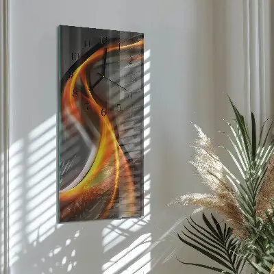 Svislé skleněné hodiny na stěnu Abstrakce