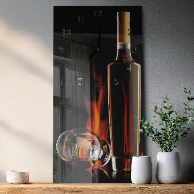 Hodiny s fotkou skleněné svislé Alkohol
