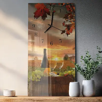 Hodiny na skle svislé Vinařská povaha