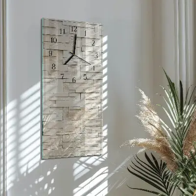 Svislé skleněné hodiny na zeď Kamenná zeď