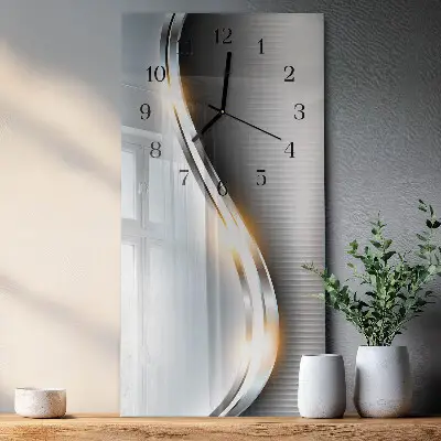Hodiny s fotkou skleněné svislé Kovová abstrakce
