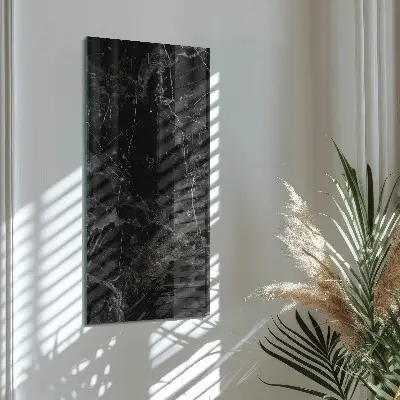 Svislé skleněné hodiny na stěnu Grafit