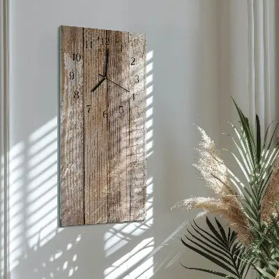 Nástěnné hodiny skleněné svislé Dřevo