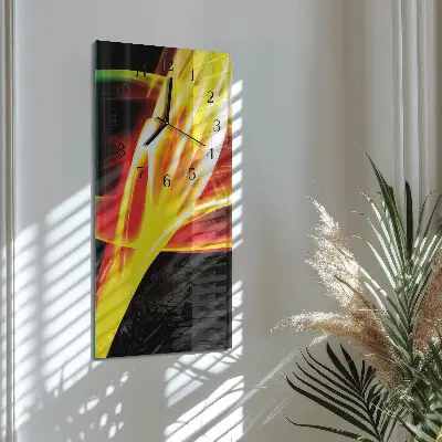 Svislé skleněné hodiny na stěnu Abstrakce