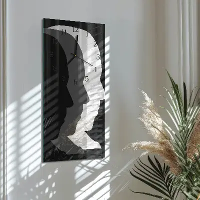 Nástěnné hodiny skleněné svislé Tvář