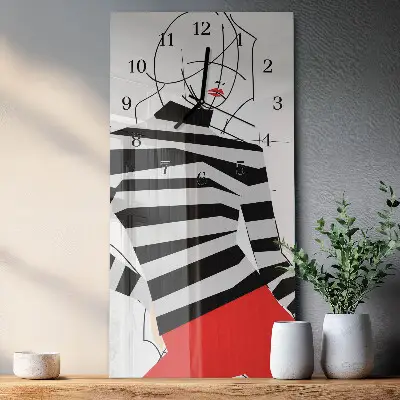 Svislé skleněné hodiny na zeď Bílá žena