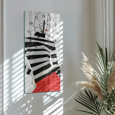 Svislé skleněné hodiny na zeď Bílá žena