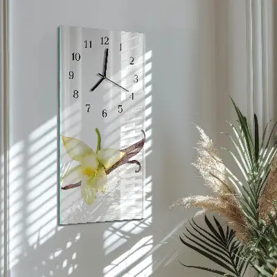 Svislé skleněné hodiny na zeď Lilie