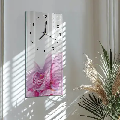 Nástěnné hodiny skleněné svislé Orchidej